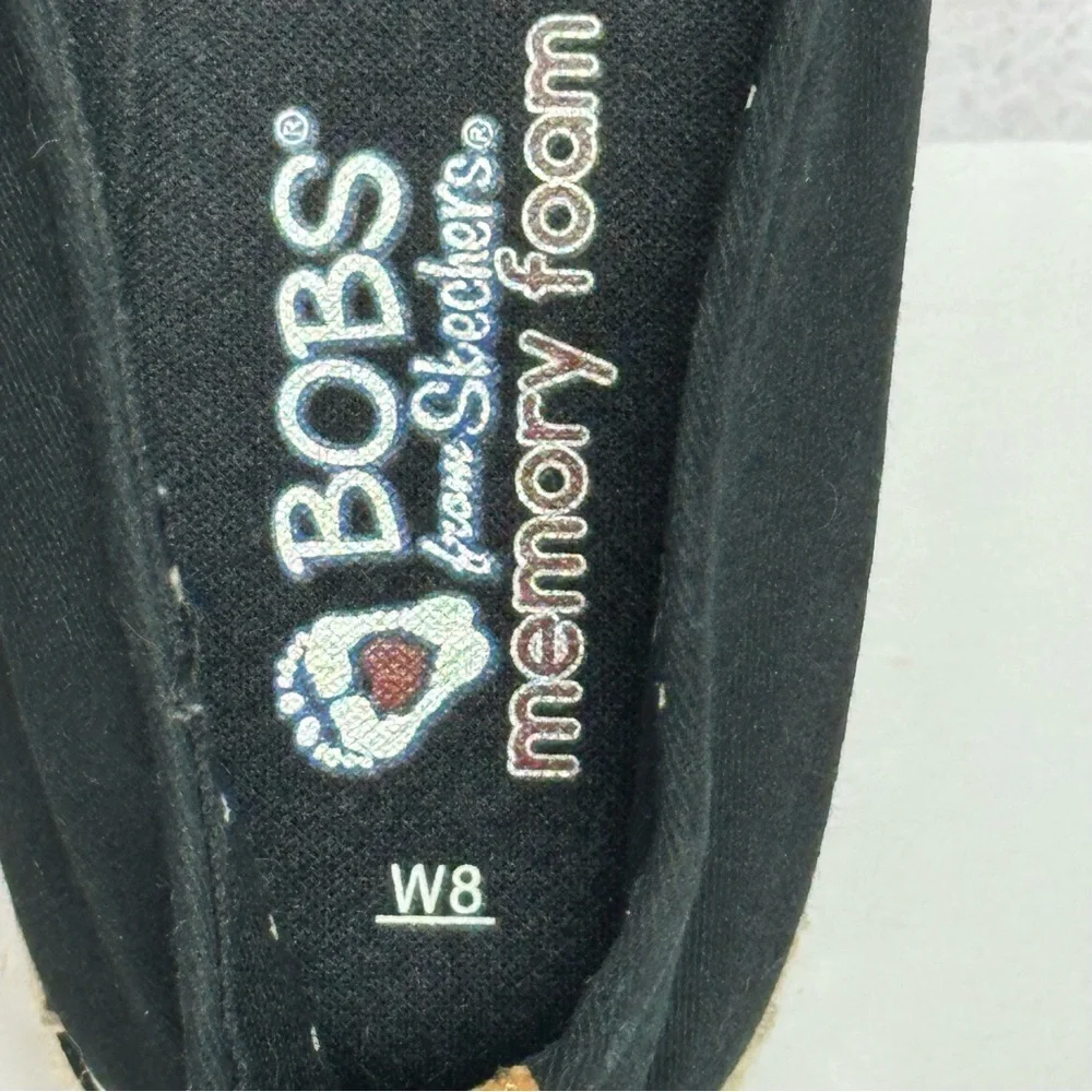 Bobs from Skechers Shoes Womens 8 Breeze Espadrille Black Canvas Comfort 32719